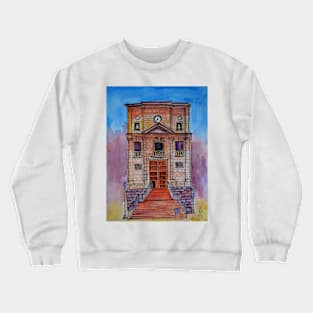 Watercolor sketch - Chiesa d San Cataldo. Enna, Sicily Crewneck Sweatshirt